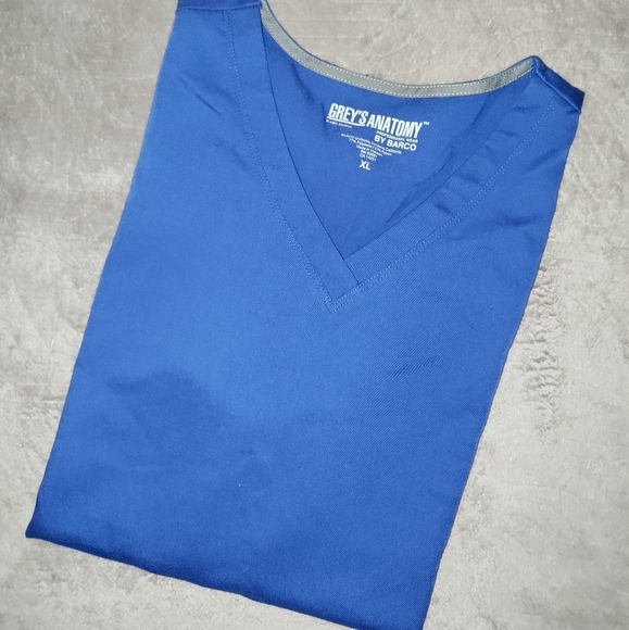 🆕Grey's Anatomy | Blue V- Neck Scrub Top Womens Size XL - Picture 4 of 12